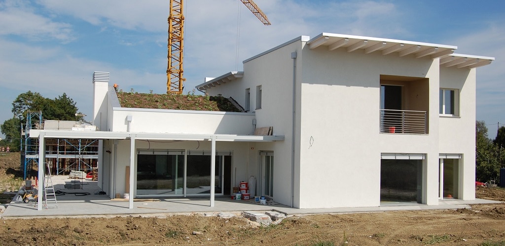 chantier toiture végétalisée sur une maison
