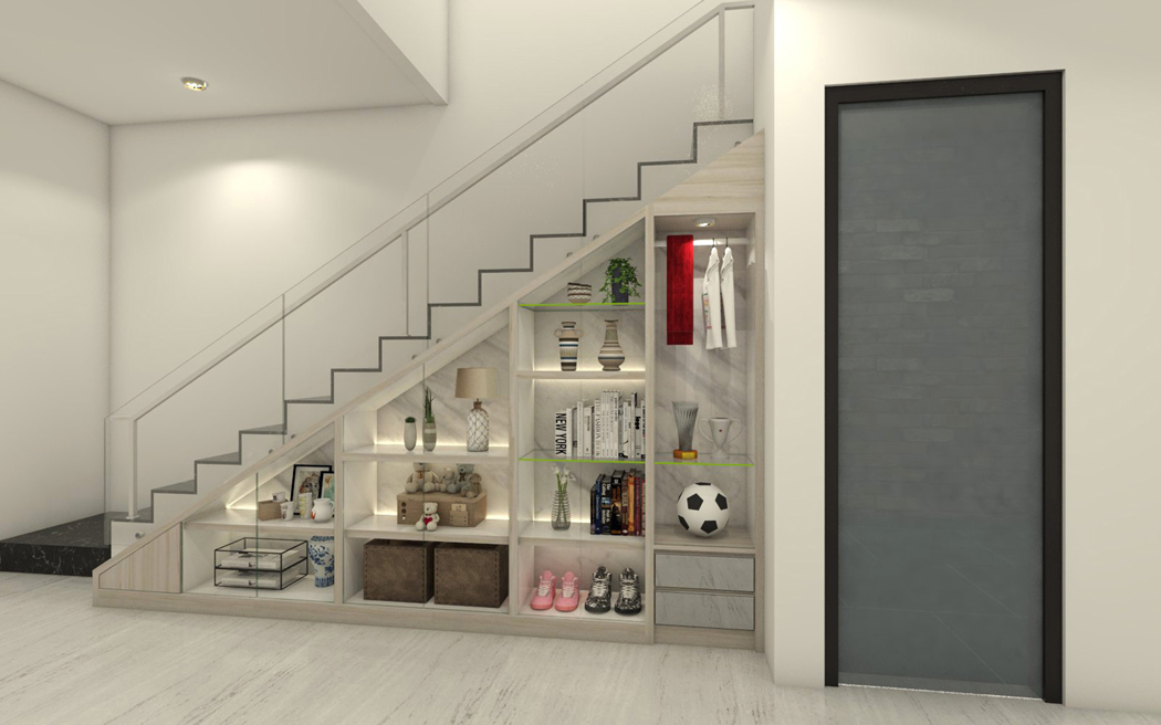 escalier avec rangement
