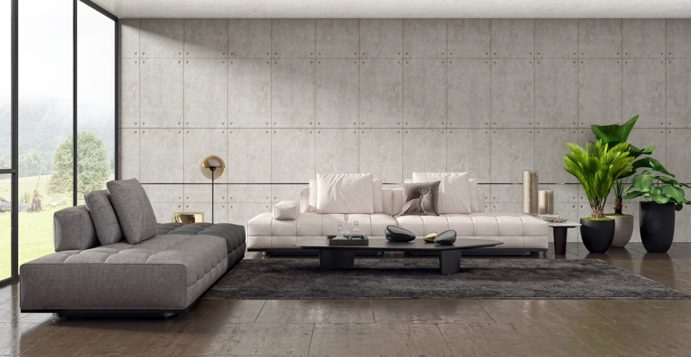carrelage grès cerame salon gris