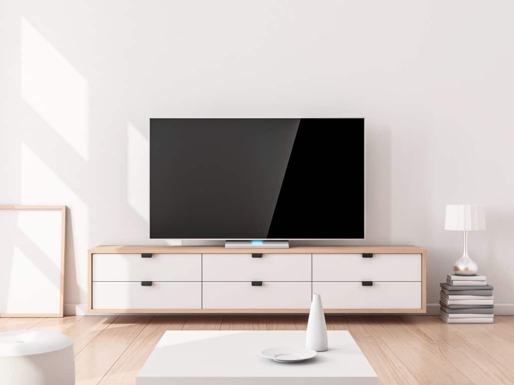 meuble TV assorti à un intérieur style nordique