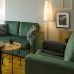 La tendance de la déco en velours s’invite chez vous ! salon avec une déco en velours