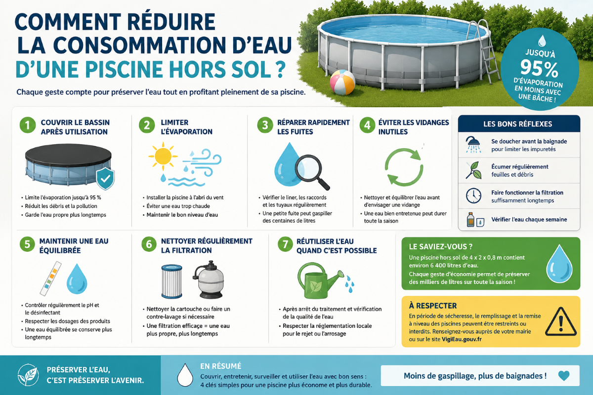 Comment économiser l’eau d’une piscine hors sol